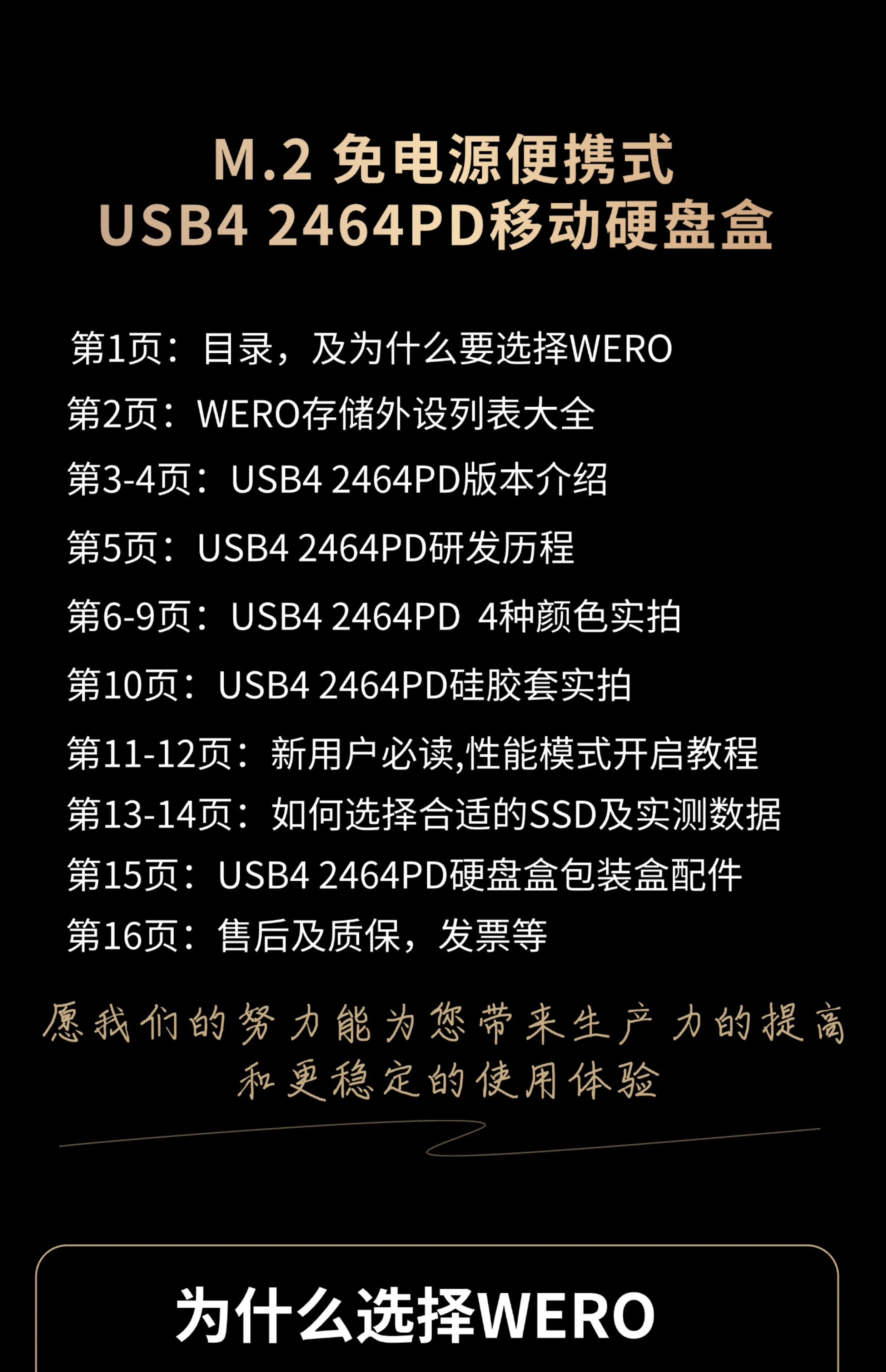 WERO USB4-2464PD 썬더볼트 3 듀얼 모드 마그네틱 40Gbps 하드 디스크 케이스 썬더볼트 3/4/5 호환