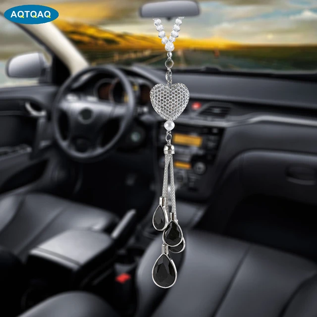 1 PC Bling Crystal Ball and Drops Car Hanging Accessories, Car Rear View  Mirror Pendant Charms Interior Sun Catcher Ornament New - AliExpress
