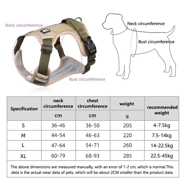 Dog Harnesses Pet Collar Labrador Army Reflective Adjustable Harness Oxford Cloth Vest Training Hound Walk Medium Large Dog 4