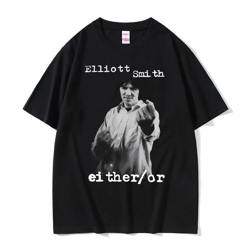 

Classic Vintage Singer Elliott Smith Male Oversized T-shirt Either/Or Graphic Print Tshirt Men Women Casual Pure Cotton T Shirts