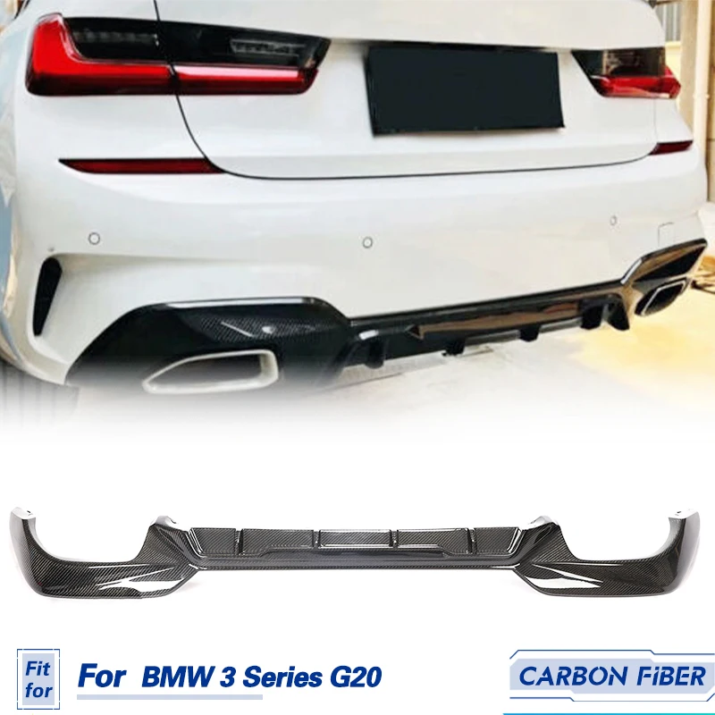 

Car Rear Bumper Diffuser Lip Spoiler Carbon Fiber For BMW 3 Series G20 M340i Sedan 4-Door 2019-2022 Rear Diffuser Accessories