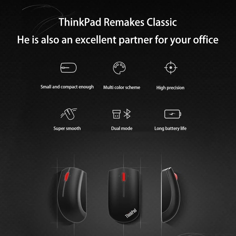 Lenovo ThinkPad Wireless Mouse Office Bluetooth + Wireless Dual-Mode