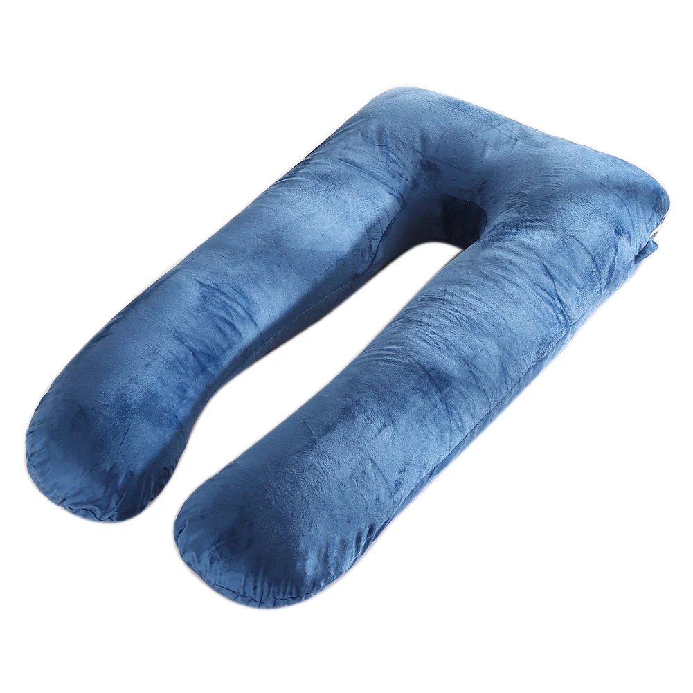 Pregnant Women's Pillow Multifunctional Enlarged Widening Pillow Pure Cotton Detachable Washable U-Shaped Waist Protection Blue 6