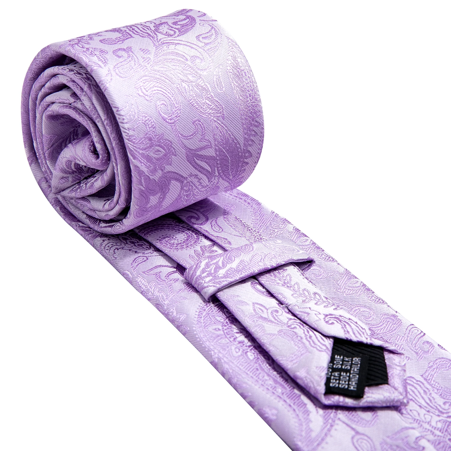Silk Men Tie Set Purple Violet Solid Paisley Striped Wedding Business Tie For Man Necktie Handky Cufflinks