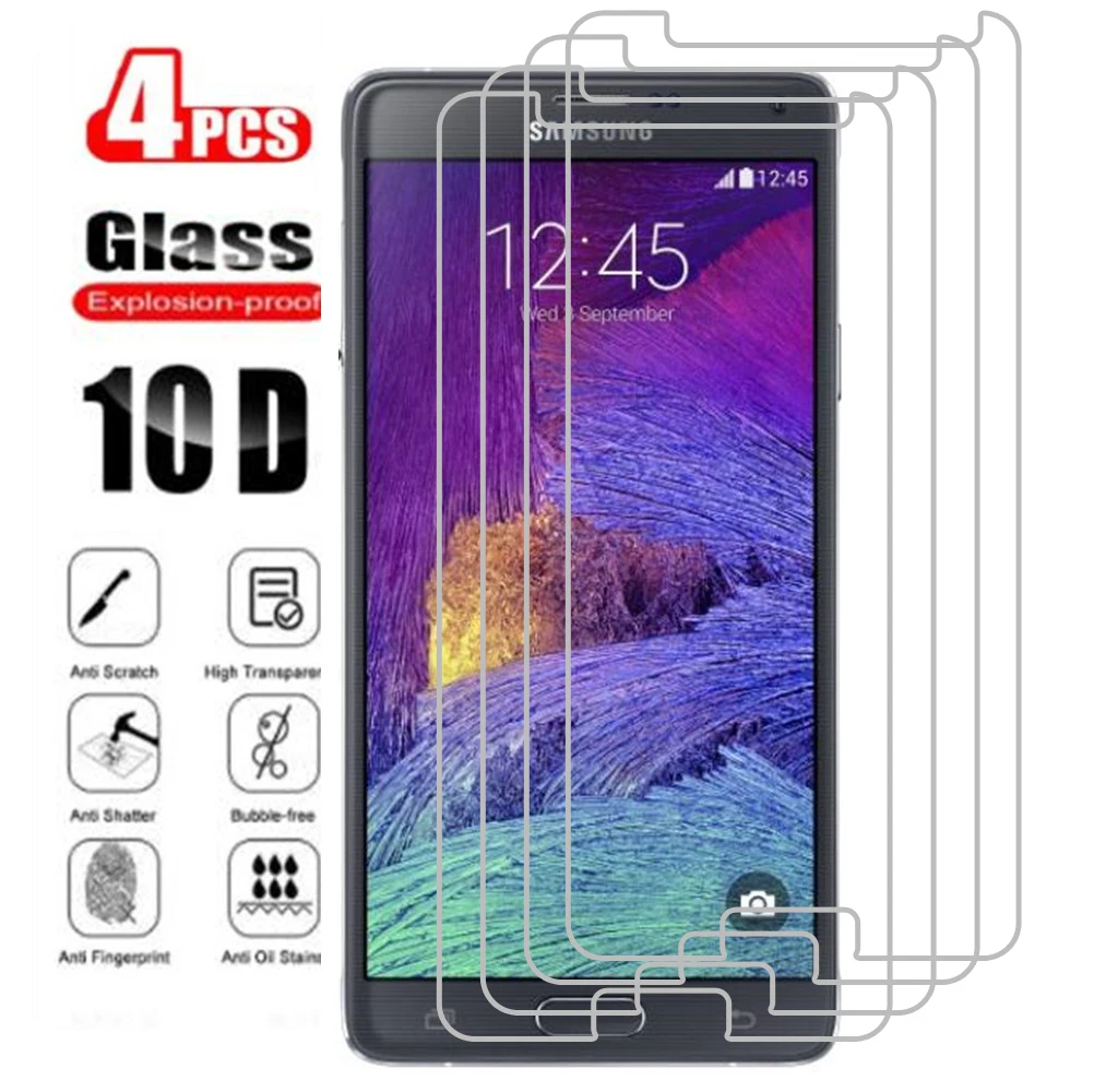 4Pcs Tempered Glass For Samsung Galaxy Note 5 4 3 2 Screen Protector For Galaxy S7 S6 S5 S4 S3 S2 Protective Fim On I9220 I9200