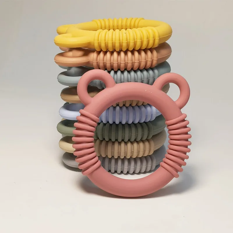 1/9pcs Baby hand holding teethers baby anti eating hand soothing toys cartoon bear silicone teethers