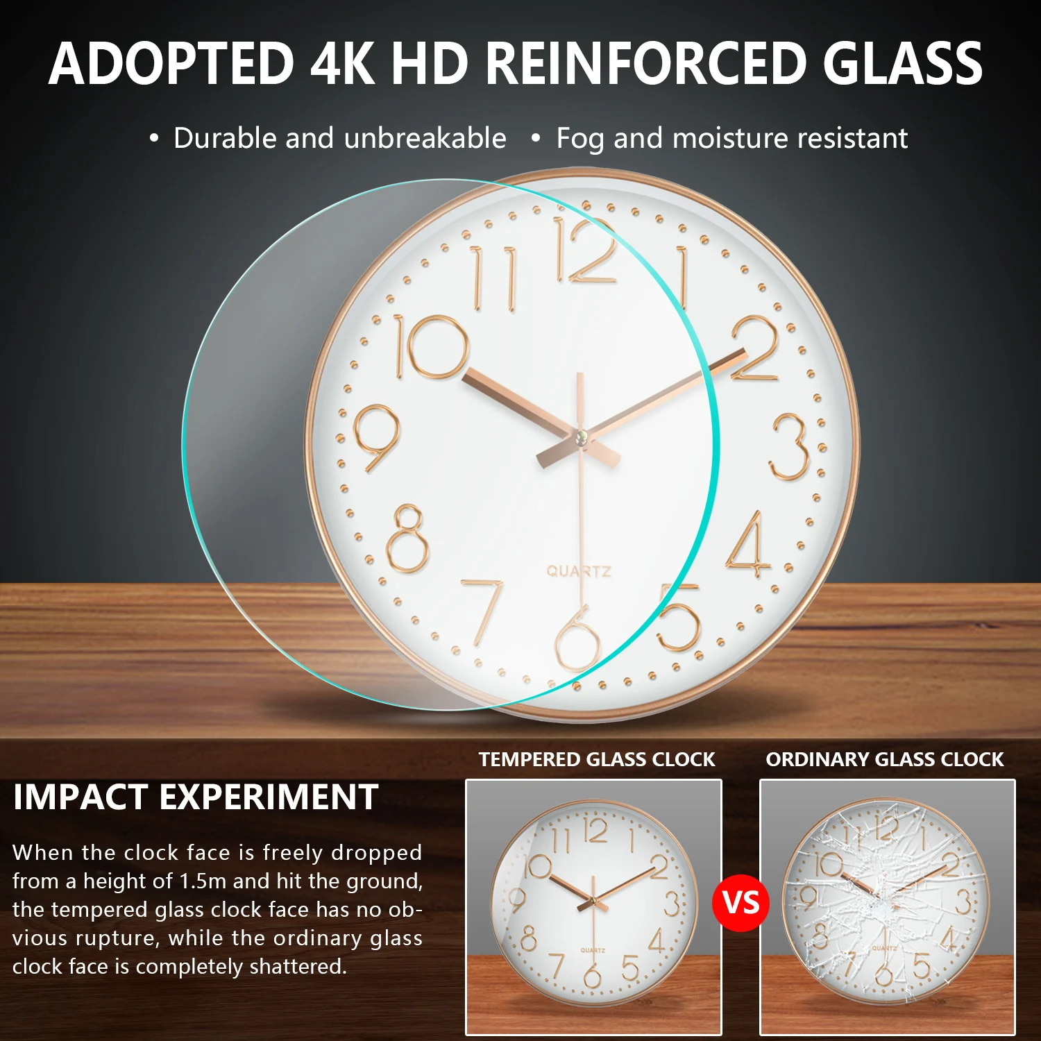 Minimalist Quartz Wall Clock Cubic Digital Clock Modern Style Silent Non Ticking Living Room Bedroom Office Clock 8/10/12 Inch - Image 3