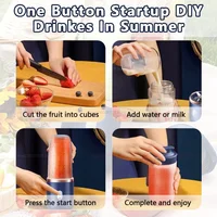 40W Portable Blender Cup with Sharp Blades 1500mAh Battery Double Cups Juicer for Smoothie Juice Shakes Travel Picnic Home Use 4