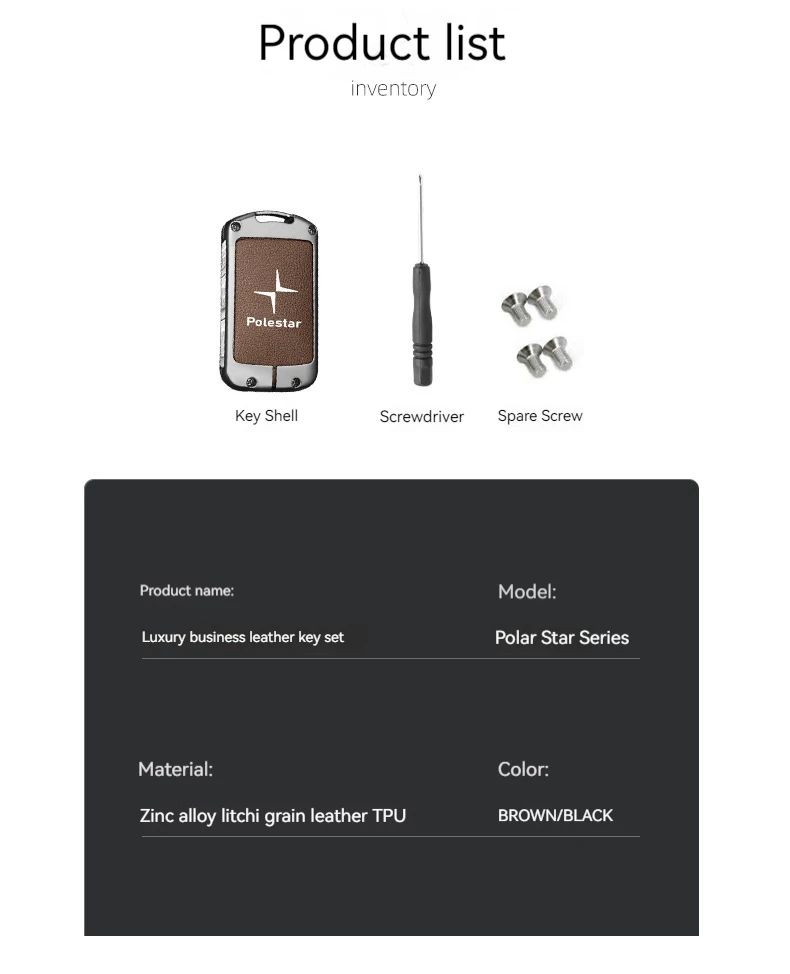 Auto Smart Remote Key Case Vollleder Abdeckung Schutz Halter Shell Für Volvo Polestar 2 Polestar 3 2023 2024 Keyless Schlüsselbund – Detail 8