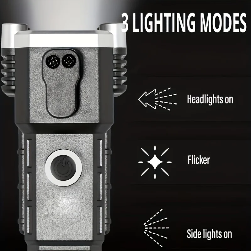Car Safety Hammer 2 in 1 Safety Hammer And Portable USB Charging Led Flashlight