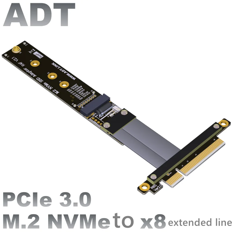 

PCIe 8x extension cable M.2 key-M NVMe SSD adapter board supports PCI-E3.0x8 Speed bandwidth: PCIe 3.0x1 gen3 8G/bps