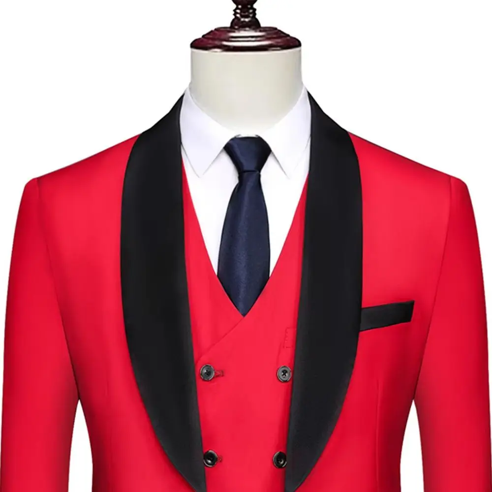 Men's Three-piece Suit Jacket Vest Trousers Dinner Wedding Tuxedo Slim-fit formal suit business men clothing