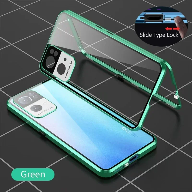 Premium Double-Sided Tempered Glass Magnetic Phone Case with Full Lens Protection