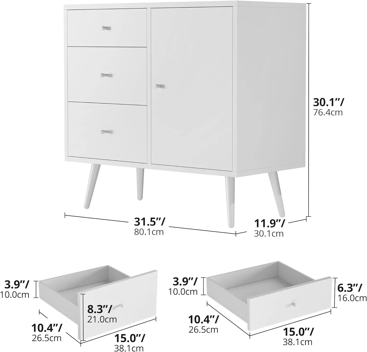 Buffet Cabinet with Storage Drawers and Door
