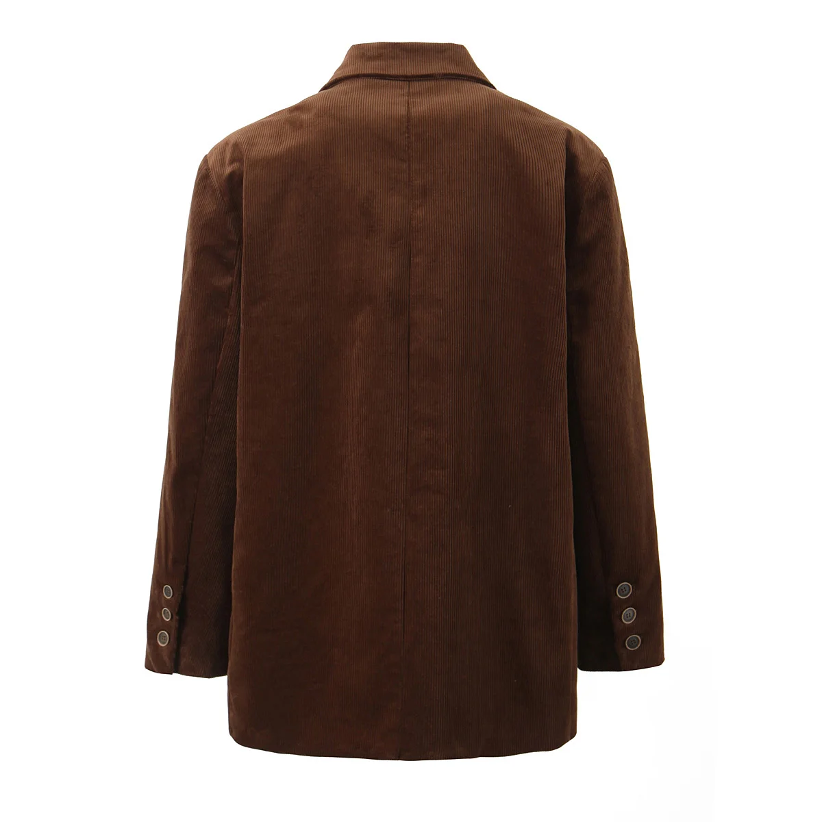 Maillard Style Coffee Notched Corduroy Blazer High Waist Front Slit Package Hips Skirt Suits 2 Pieces 1 Set