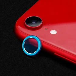 Enhanced Metal Lens Protector with Tempered Glass for Rear Camera Protection (Blue)