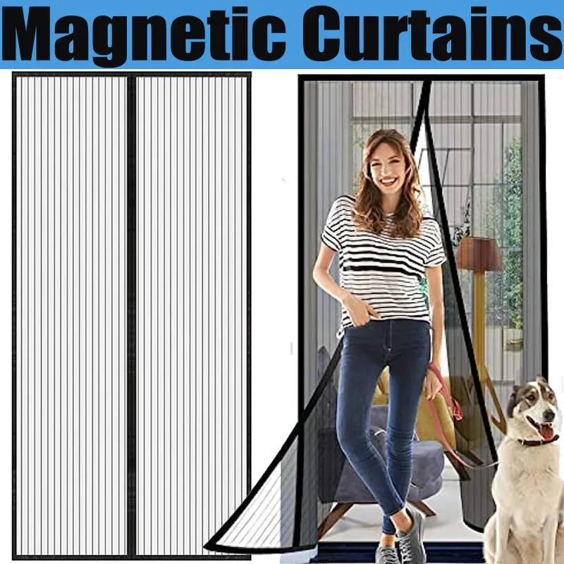 

Mosquito Net Curtain Magnets Door Mesh Insect Sandfly Netting with Magnets on The Door Mesh Screen Automatic Closing Door Screen