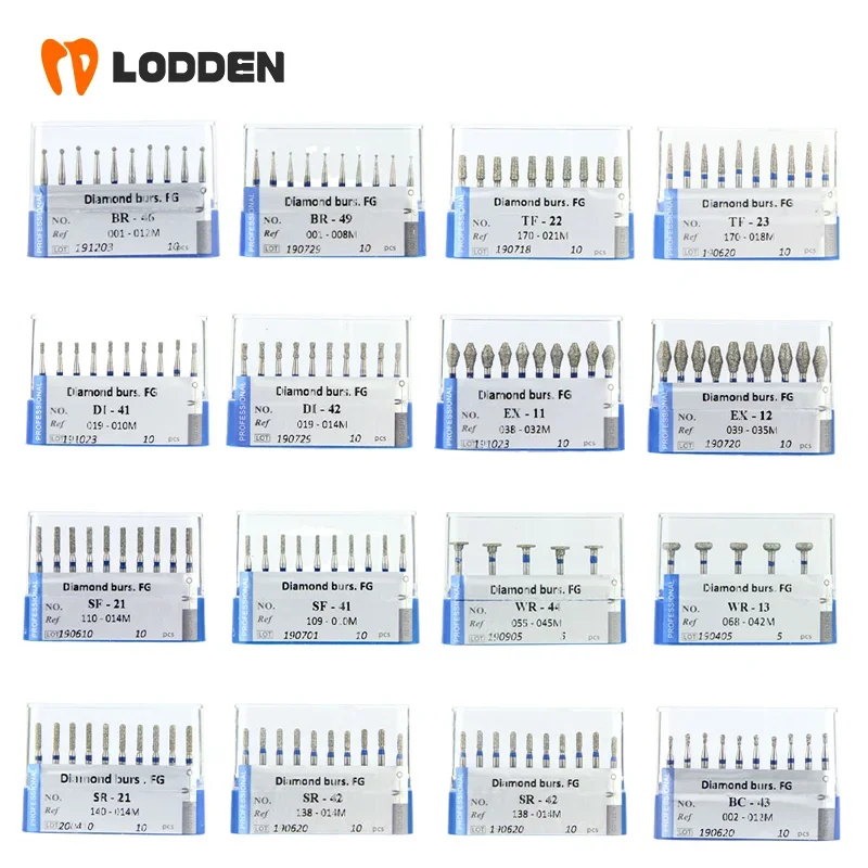 

10Pcs/Lot Dental Diamond Burs Drill 39 Sizes 1.6mm for High Speed Handpiece Stomatology Department Dentistry Grinding Tools