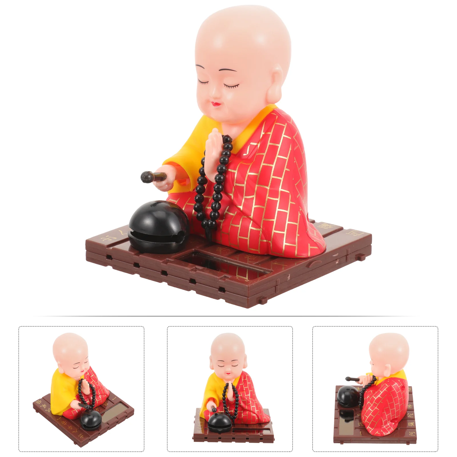 

Dashboard Car Funny Nodding Solar Chinese Monk Decor Figurine Ornament Home Interior Head Figure Ornaments Display