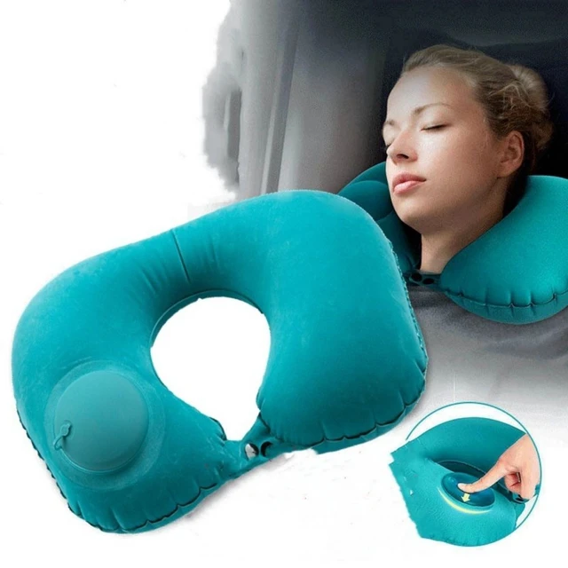 de viaje automáticas para avión inflable, almohada en forma de U, para el cuello _ - AliExpress Mobile