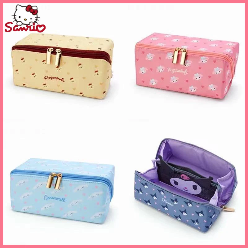 

Sanrio Hellokitty большой емкости карандаш фотография коричная сумка Kulomi портативный макияж милый школьный карандаш фотоканцелярские принадлежности