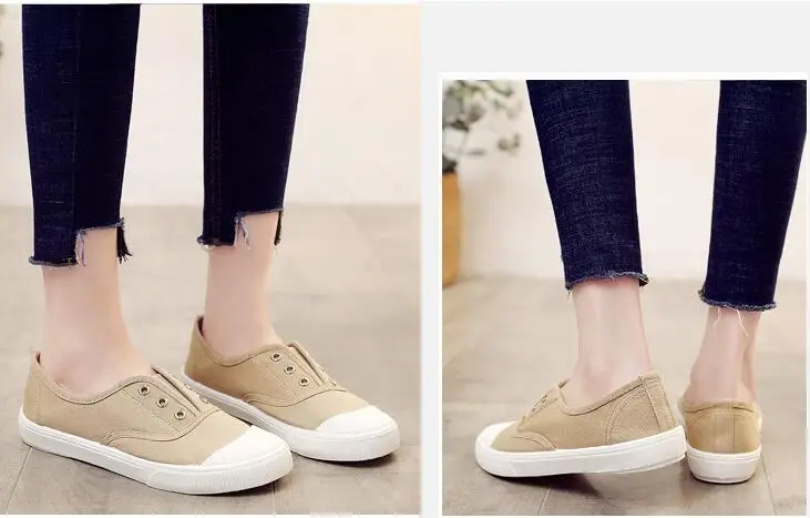 Fashion Sneakers Women Canvas Shoes Vulcanize Shoes Woman Shoes Flats Casual Loafers Slip-on Ladies Student Trainers