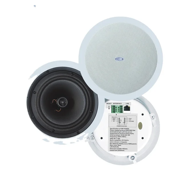 

OBT public address system sound system ceiling pa speaker poe sip speaker ip speaker poe pa system