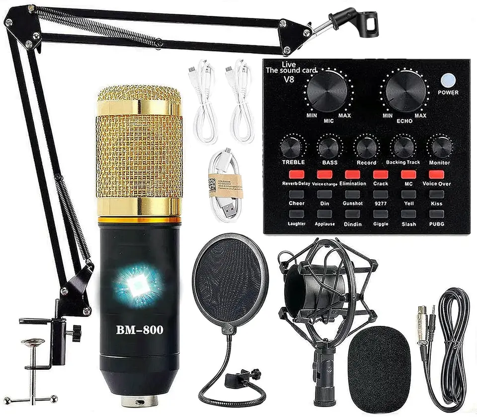 Kit Podcast Completo - 2 Microfoni USB, Mixer Audio, Scheda Suono | Per Streaming, Registrazione E Canto - Foto 2