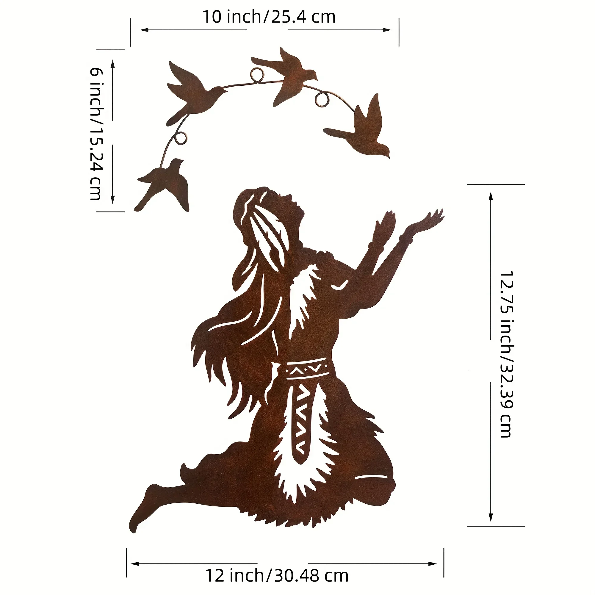 Cifbuy Deco 2 Pz/Set Native American Southwest Metal Home Art Elf Donna West Indian Style Decor Wall Hanging Decor Metal Livingr