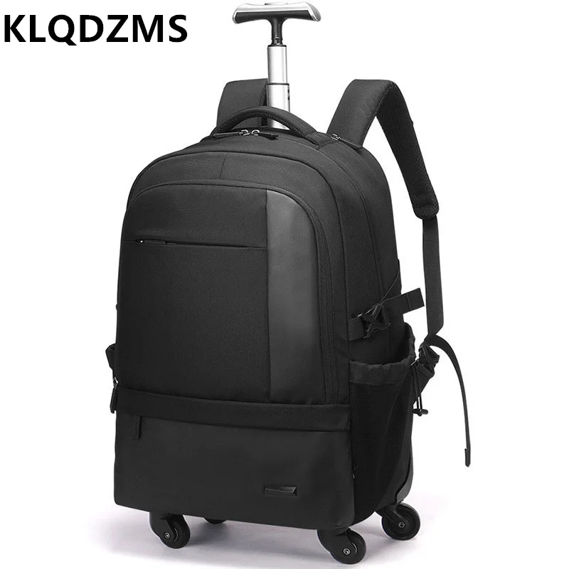 KLQDZMS 20 Inch Nylon Waterproof Suitcase for Long-distance Travel Double Shoulder Portable Portable Universal Roller Suitcase