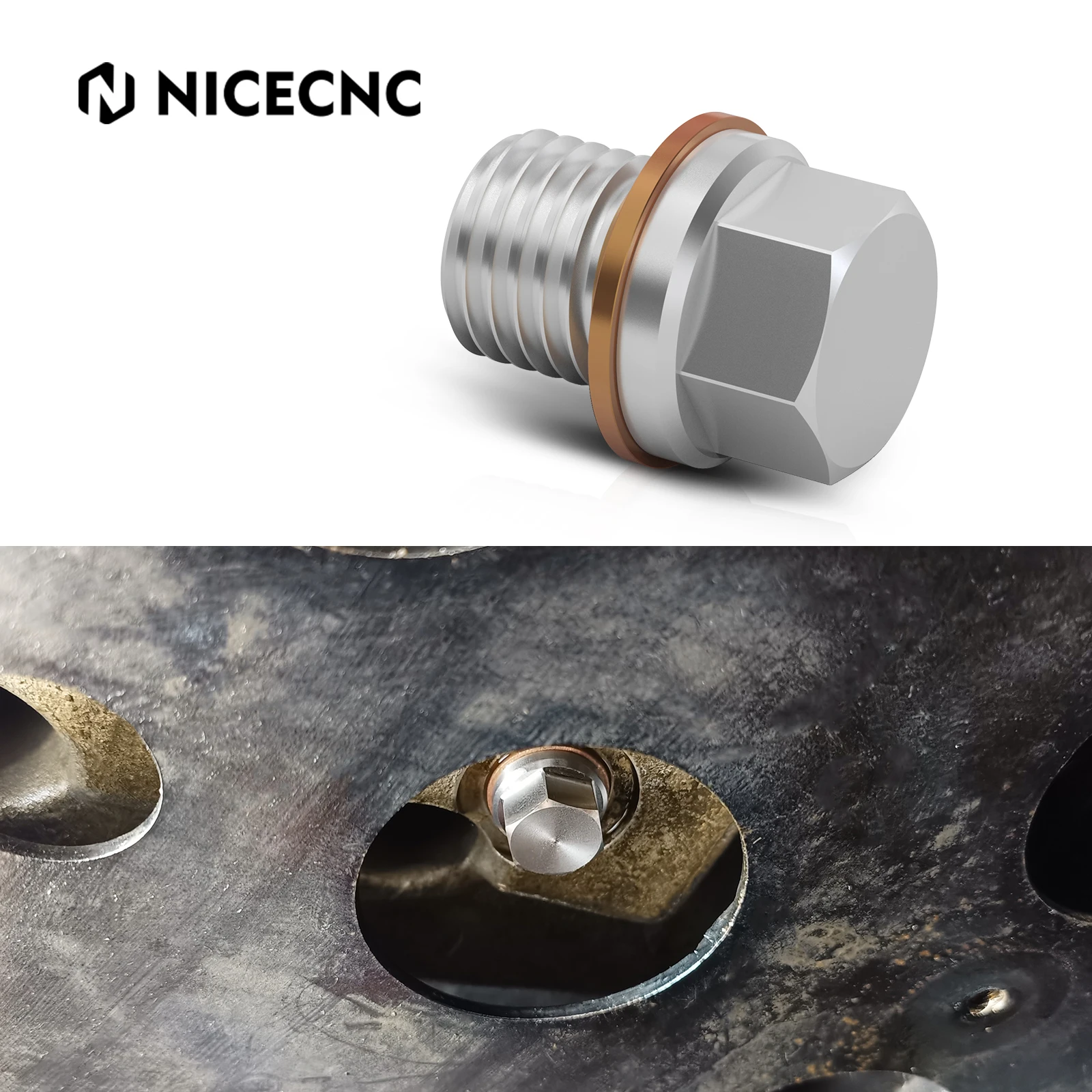 

NICECNC For Polaris Engine Magnetic Oil Drain Plug M12X1.5 Polaris RZR 800 900 XP 1000 Sportsman EPS Ranger 570 7052306 UTV ATV