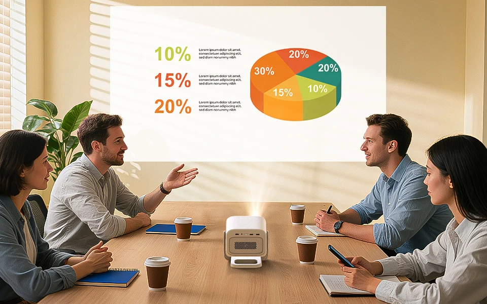 Portable Projector 700ansi Android 11 Wifi Smart 4K Video Support Home Theater w