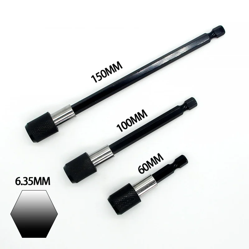 1/4 인치 육각 섕크 퀵 릴리스 스크루 드라이버 비트 홀더 연장 바 자기 비트 홀더 연장 60mm 100mm 150mm
