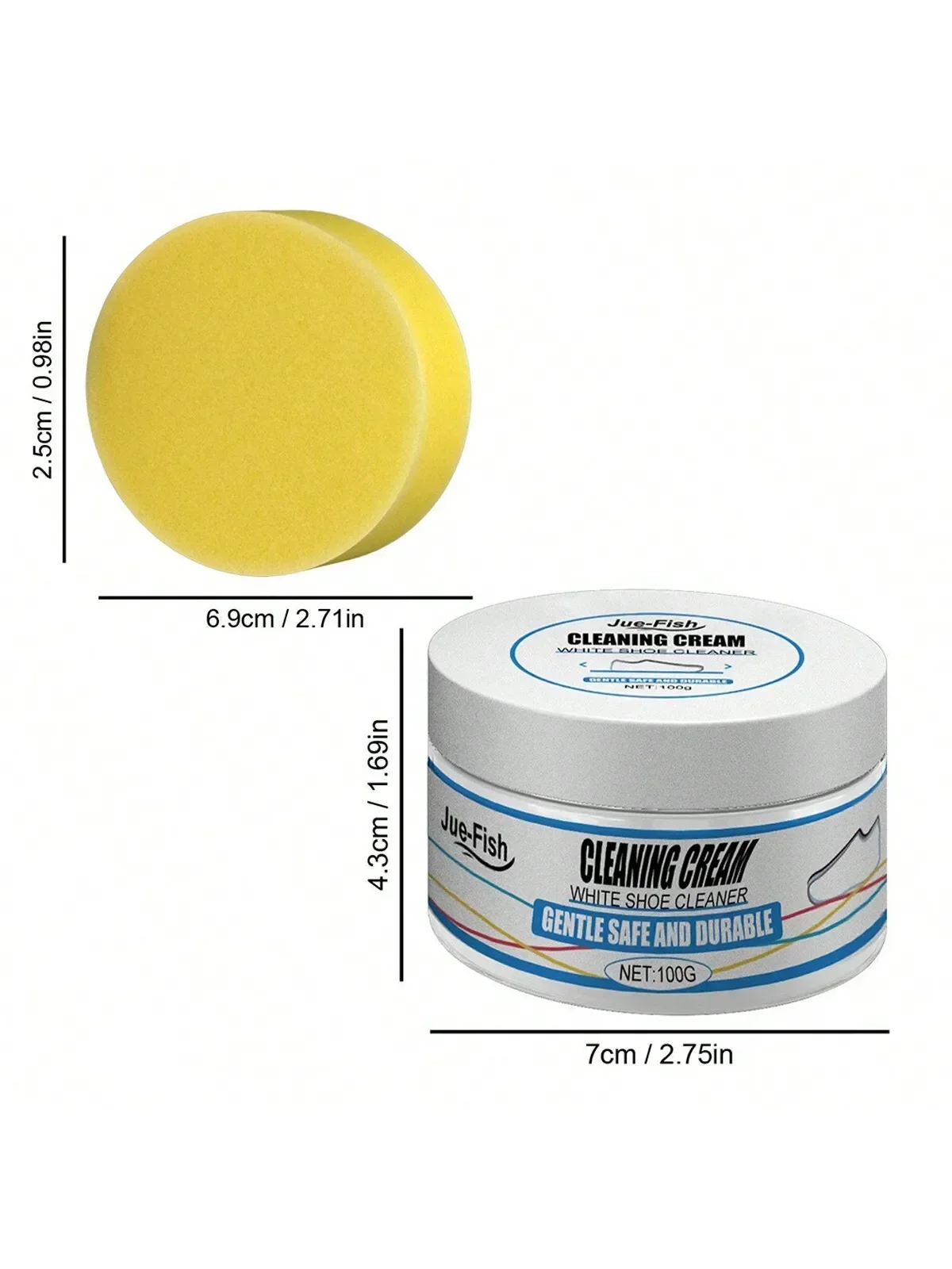 1pc Cleaning Cream with Sponge Multipurpose Cleaning and Stain Removal Cream White Sneake Shoes Free Wash No Yellowing 6