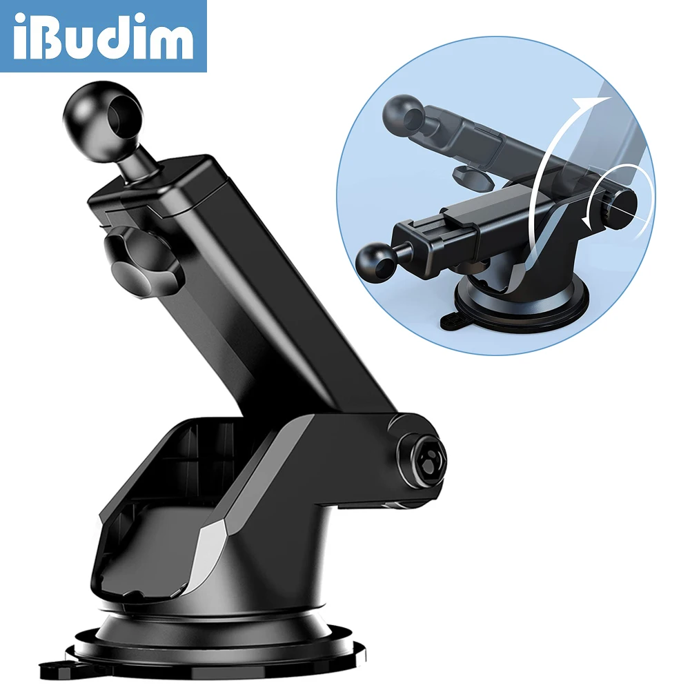 

iBudim 17mm Ball Head Car Suction Cup Mobile Phone Stand Support Suitable for Dashboard Windshield Car Phone Mount