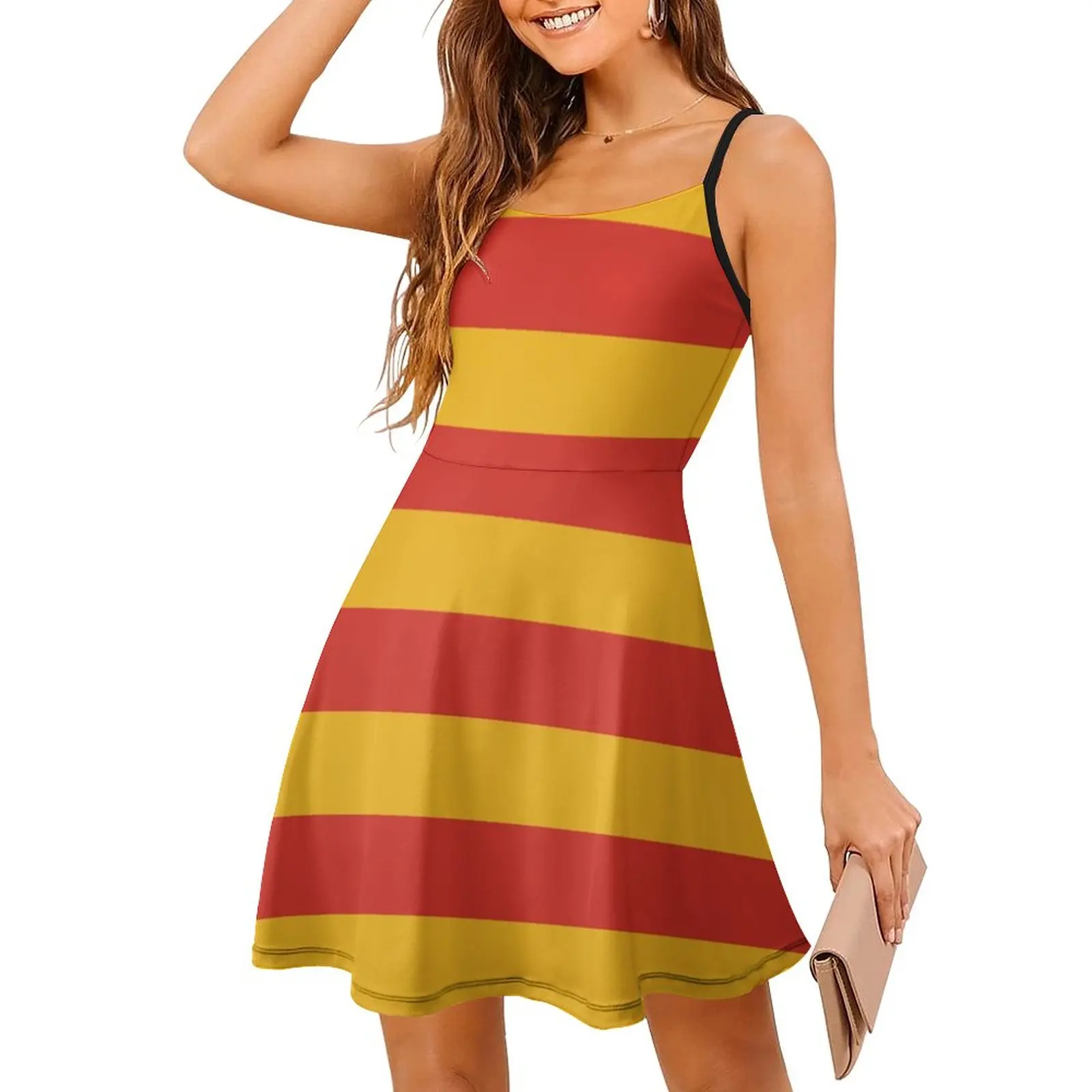 

Sexy Catalonia Flag Gift Funny Women's Sling Dress Woman's Gown Joke Clubs The Dress