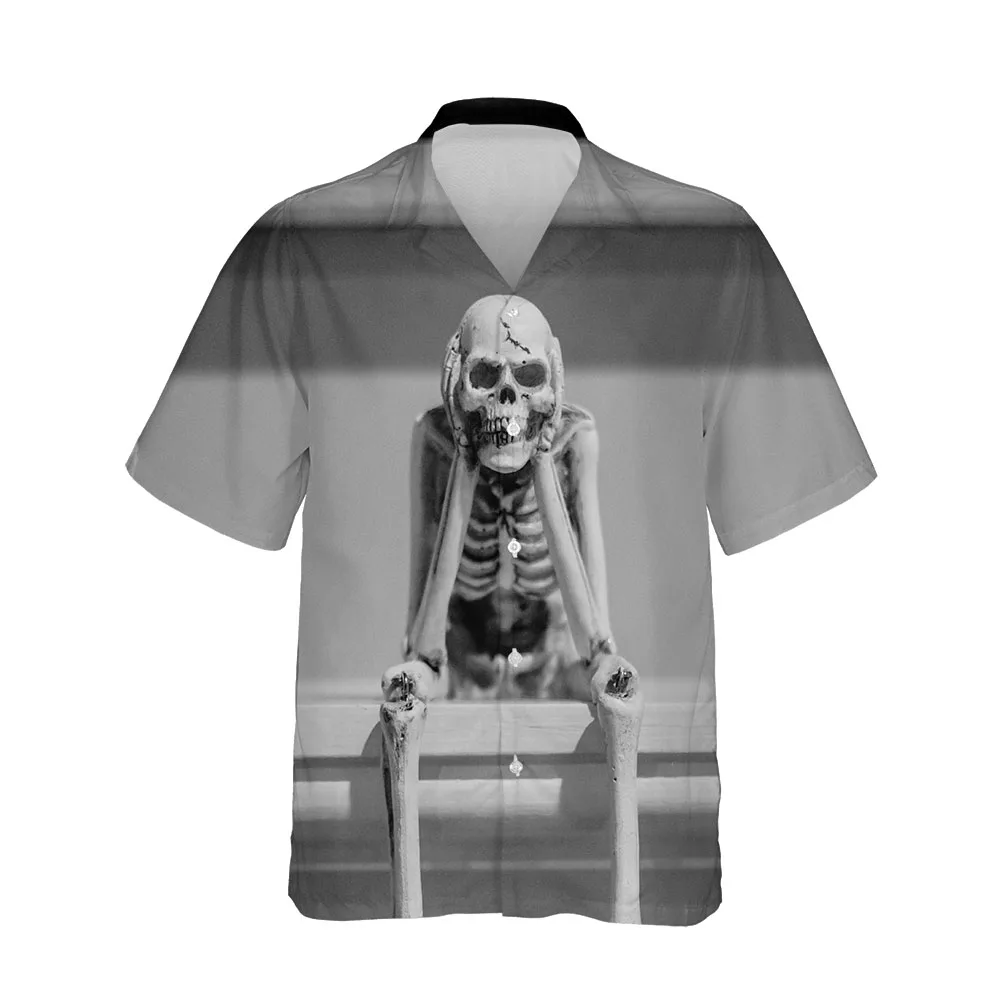 Jumeast 3D Dark Souls Men Shirt Halloween Festival Clothing Streetwear Fashion Skull Slim Shirts For Men Single Breasted Blouses