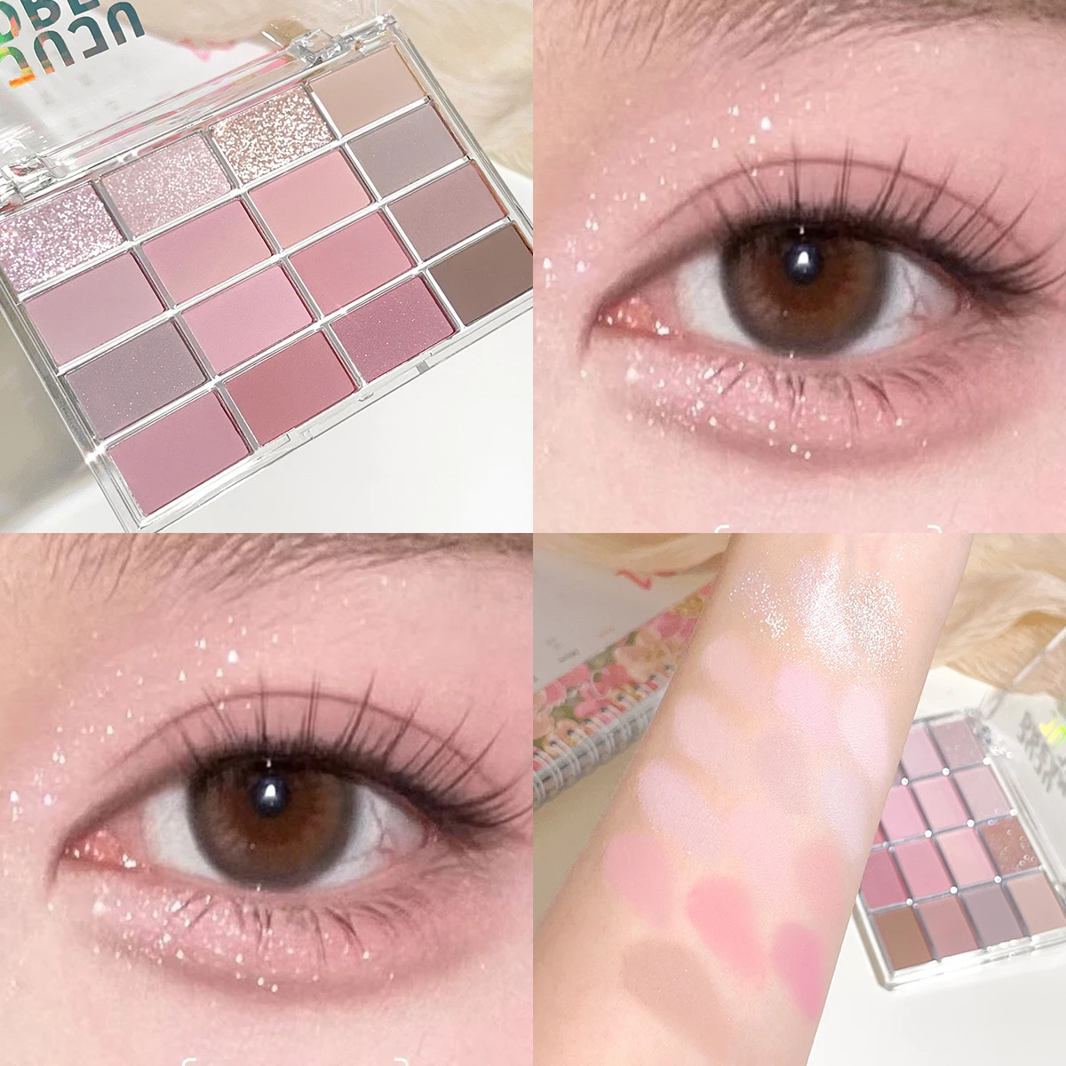 JUJu 16-color eye shadow matte pearl light flash low saturated earth color daily makeup eye shadow 2