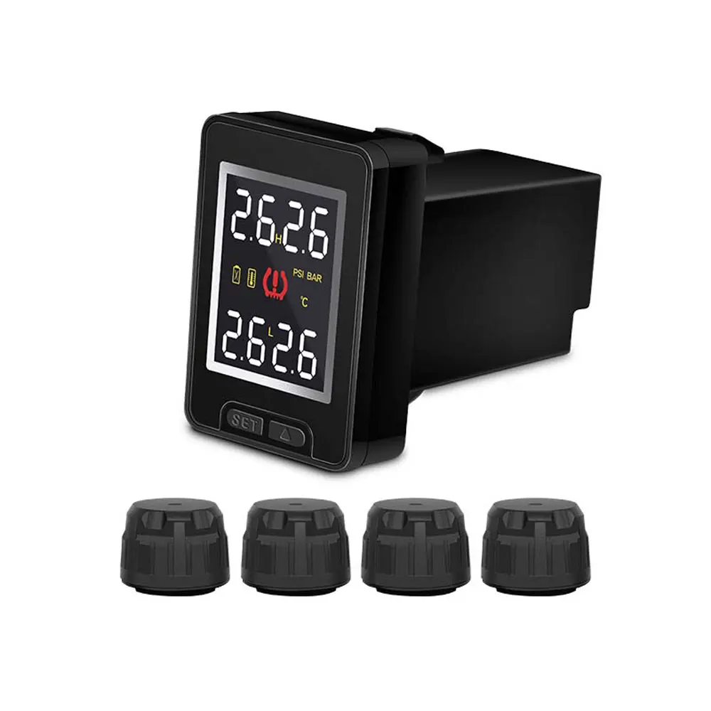 Moniteur De Pression Des Pneus TPMS Solaire C240 - Capteurs Externes, Surveillance En Temps Réel Pour Voiture