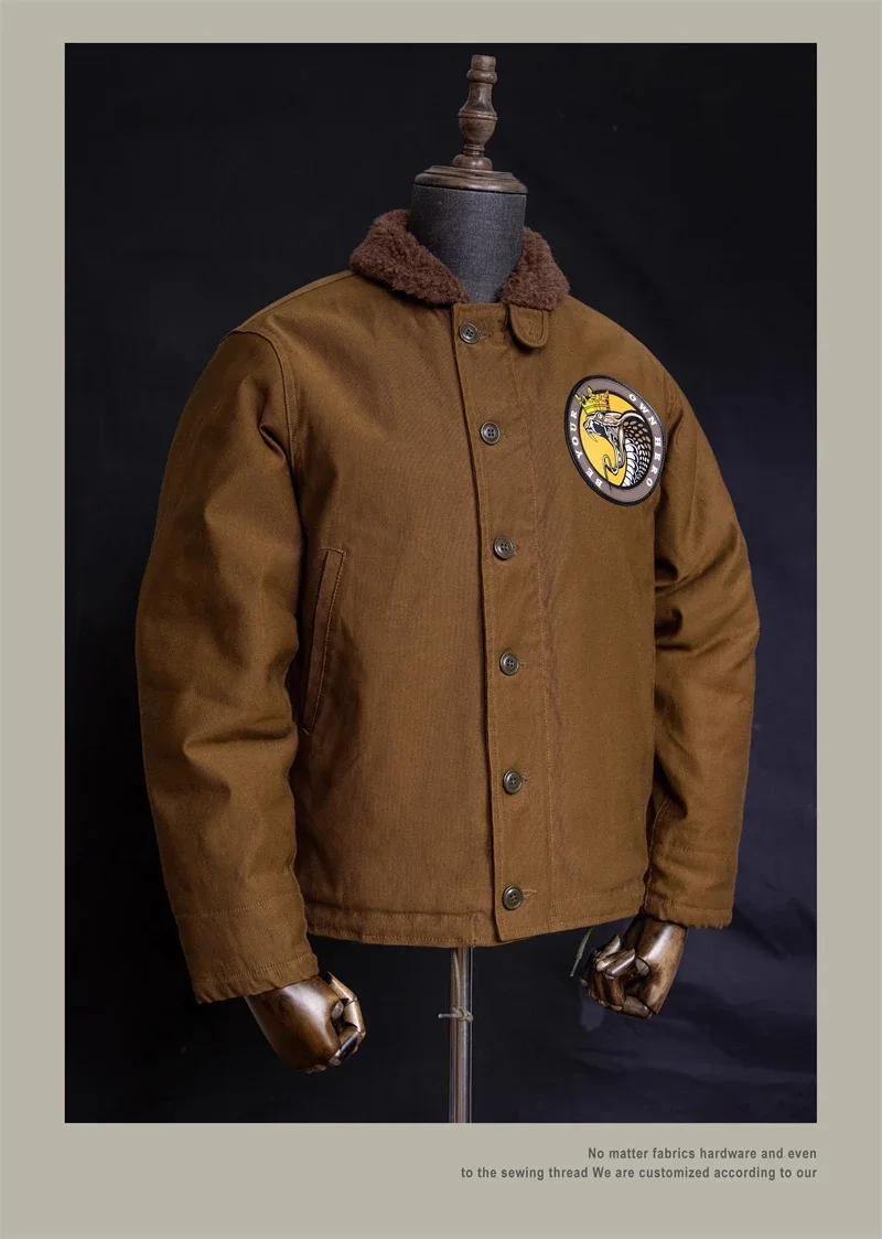 ジャケット・アウター RADIALL N-1 DECK JACKET 36 Red Tornado Naval N-1 Deck Jacket Jungle Cloth Shell Alpaca
