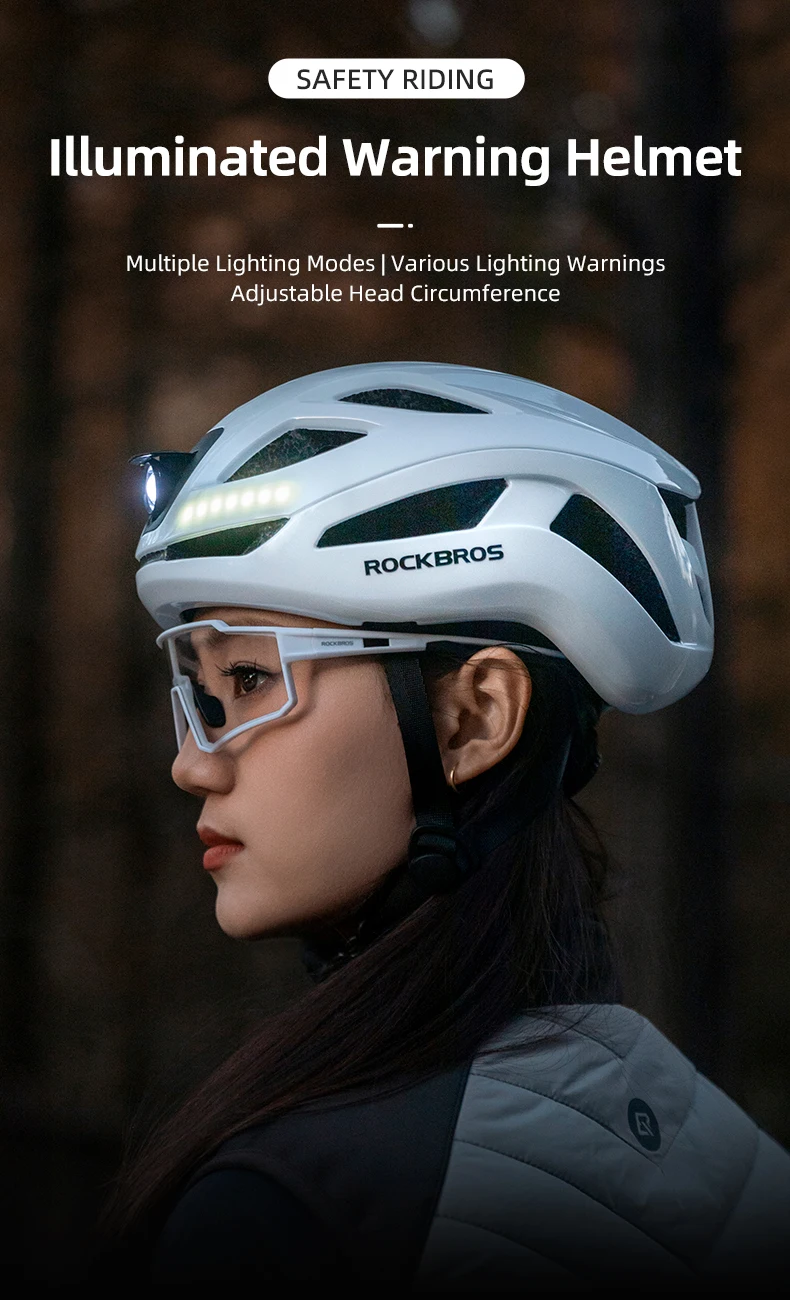 Bike Headlamp Cycling Helmet Ultralight Type-C Charging Bicycle Light Helmet Spo