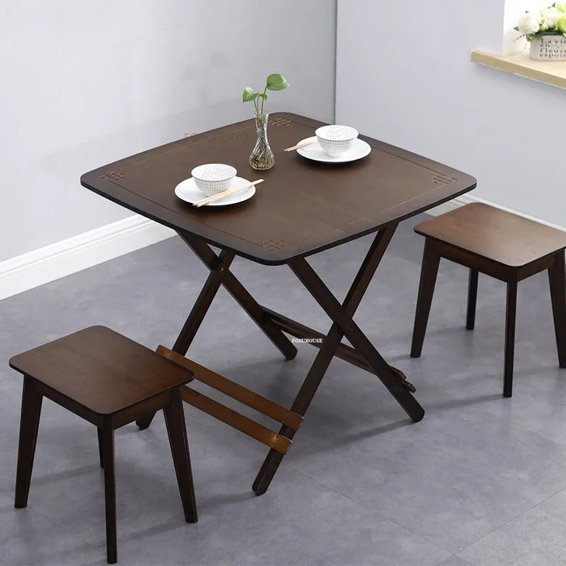 Folding Dining Table Small Apartment Home Kitchen Furniture Square Restaurant Tables Simple Modern Living Room Dining Tables