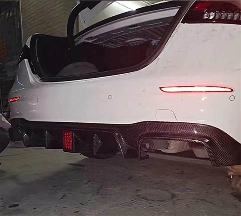 For Mercedes Benz E Class W213 260 300 350 E63S 2021 2022 2023 Real Carbon Fiber Rear Diffuser Bumper Lip Spoiler Tail Throat 39 - Racext For Mercedes Benz E Class W213 260 300 350 E63S 2021 2022 2023 Real Carbon Fiber Rear Diffuser Bumper Lip Spoiler Tail Throat - - Racext 38