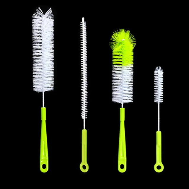 4Pcs Long Handle Cleaning Brush Sets For Narrow-mouth Baby Bottle Pipe Bong Washing Sports Water Bottle Glass Tube Cleaner Tools