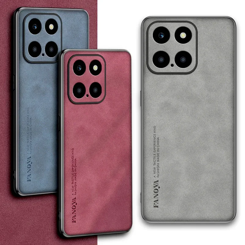 Luxury Leather Skin Feel Shockproof Case with Camera Protection