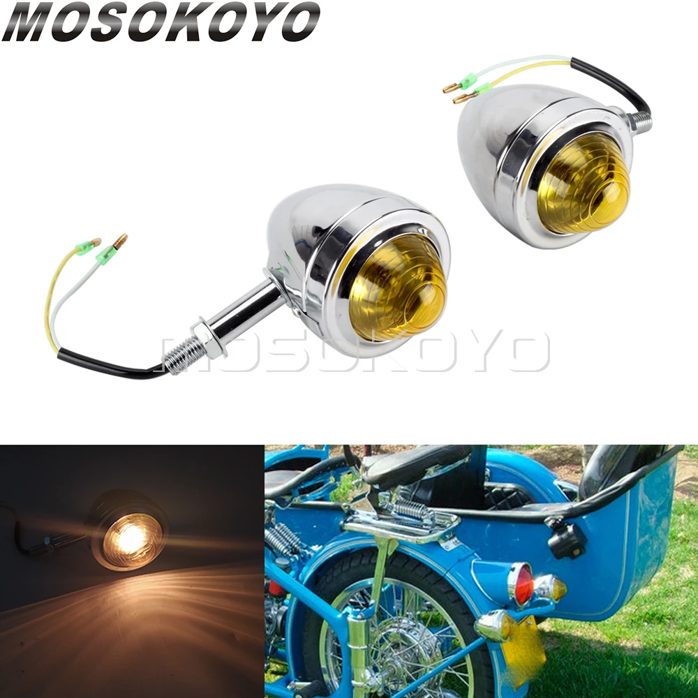 Per Ural Cj K750 M72 1 Paio Moto Cromo/Rosso Indicatore Di Direzione Retrò Per Bmw R50 R1 R12 R 71 R 75 M1 M1M M1S M72 R61/R66