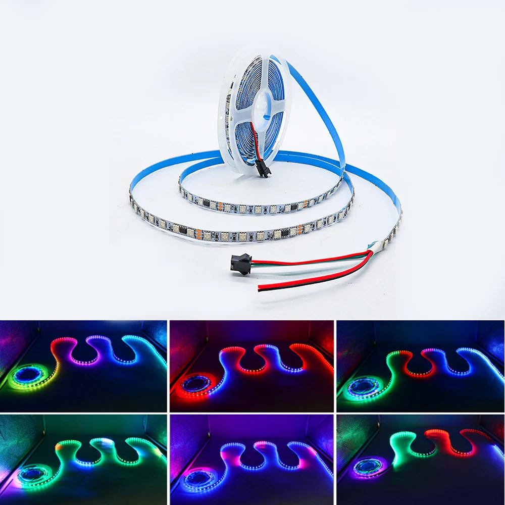 

5m DC12V/24V WS2811 External IC Smart SMD5050RGB 72/84LED/m Addressable 1 IC Control 3/6Leds Flexible Decorate Led Strip Light