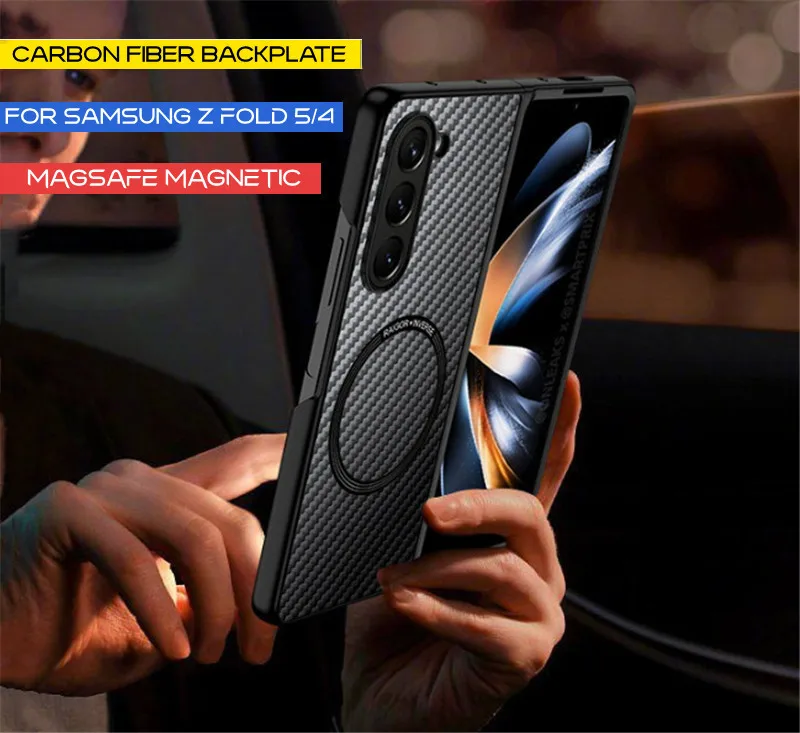 

Магнитный беспроводной зарядный чехол Magsafe для Samsung Galaxy Z fold 5, углеродная ткань, волокно, Арамид, тонкий легкий Чехол для Z Fold 4