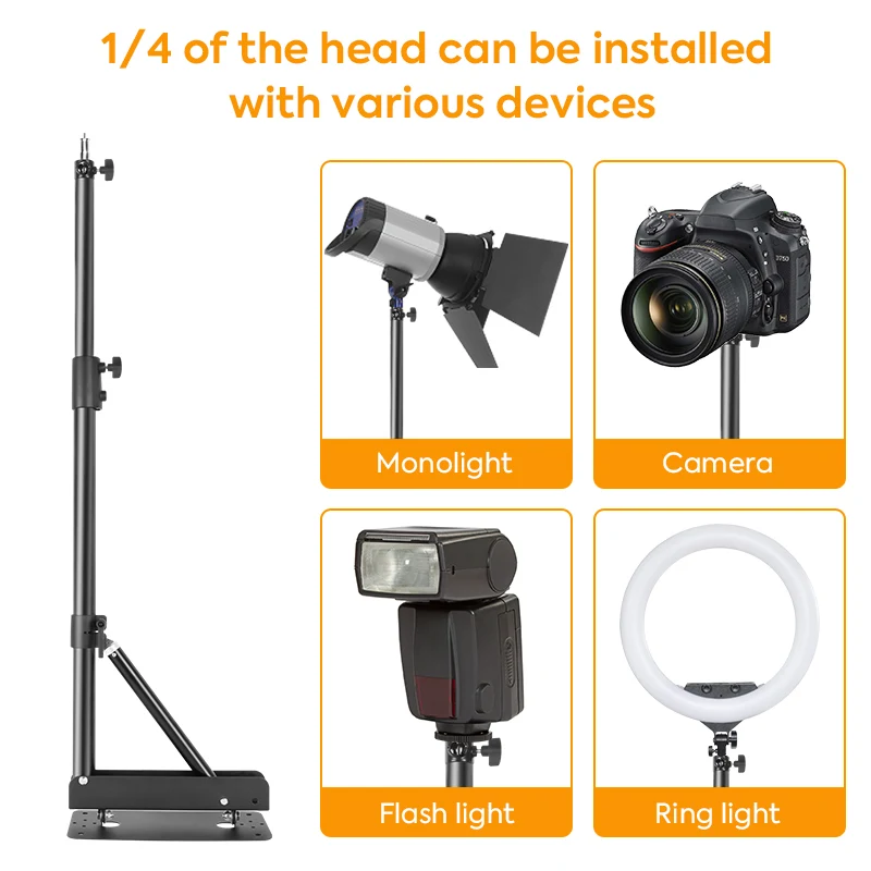 Right Light Wall Mounted Triangular Arm 4.5ft/5.7ft Wall Mount Stand Bracket Extended With 3/8 1/4 Threads Save Space