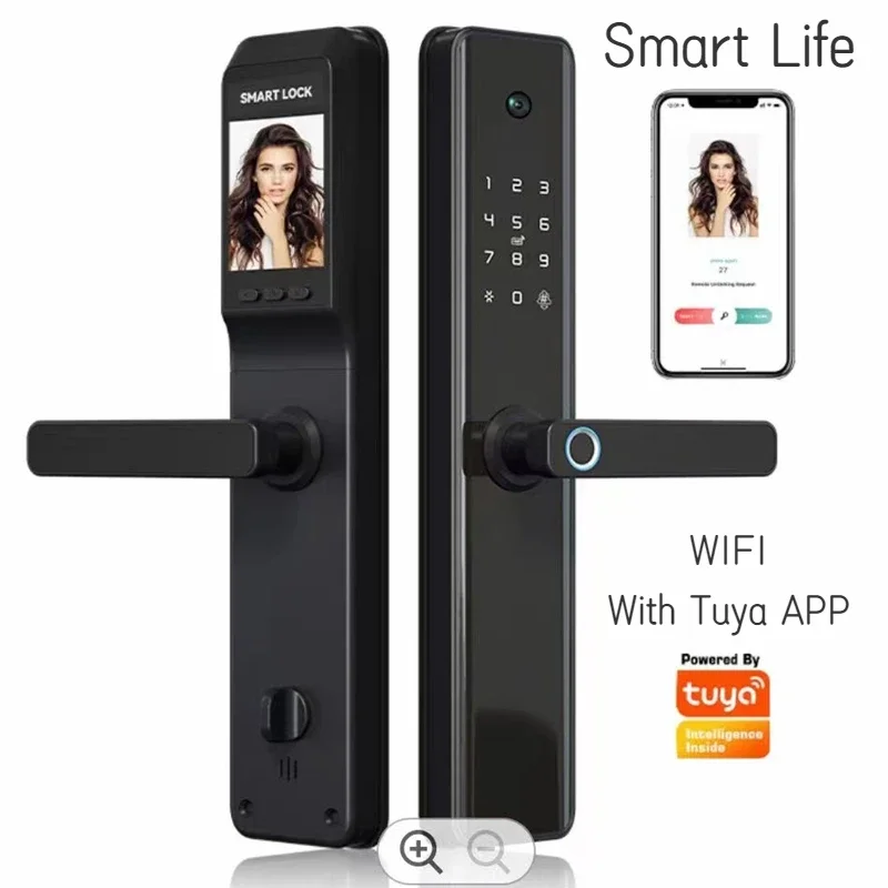 

Camera Cat eye Tuya Wifi Fingerprint Smart Door Lock APP Remote Control Home Security Password Keypad IC Card Electronic Locks